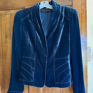 Elie Tahari Dark Turquoise blue velvet jacket
